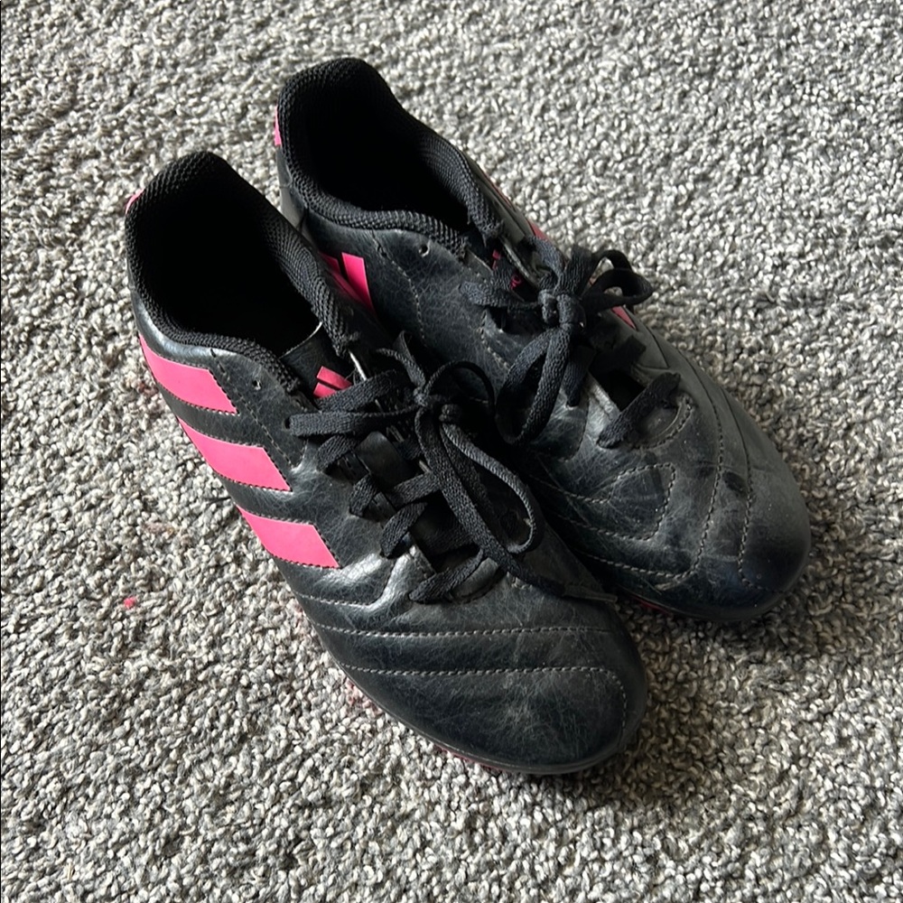 Adidas Black and Pink soccer cleats